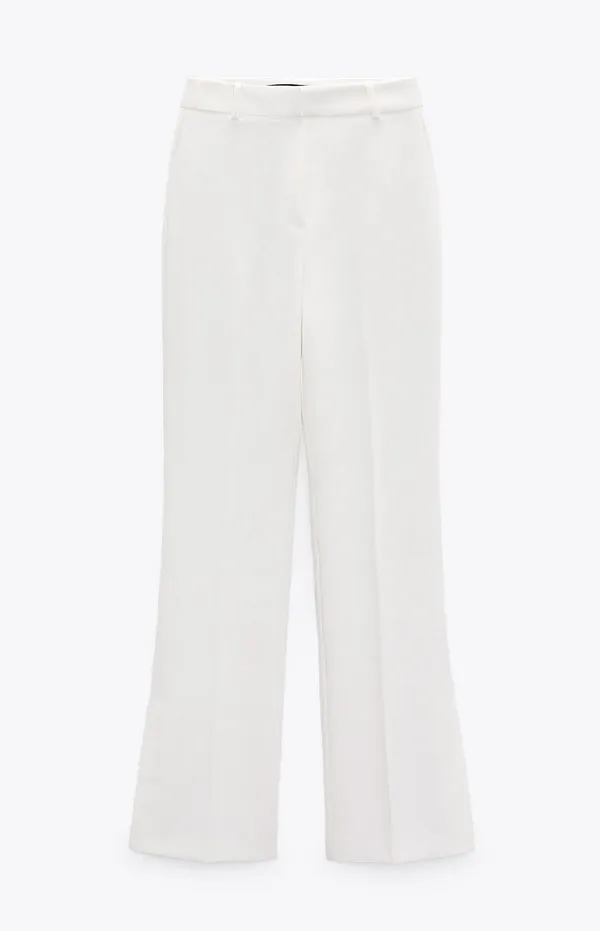 ZARA nwt white straight leg vented pants - Image 4