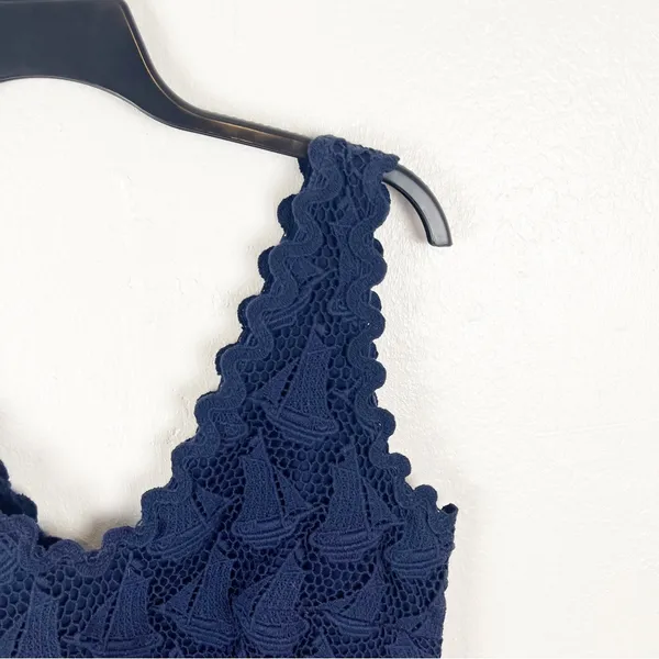 LILLY PULITZER Reeve Sailboat Navy Crochet V-Neck Sleeveless Dress 4 Nautical - Image 7