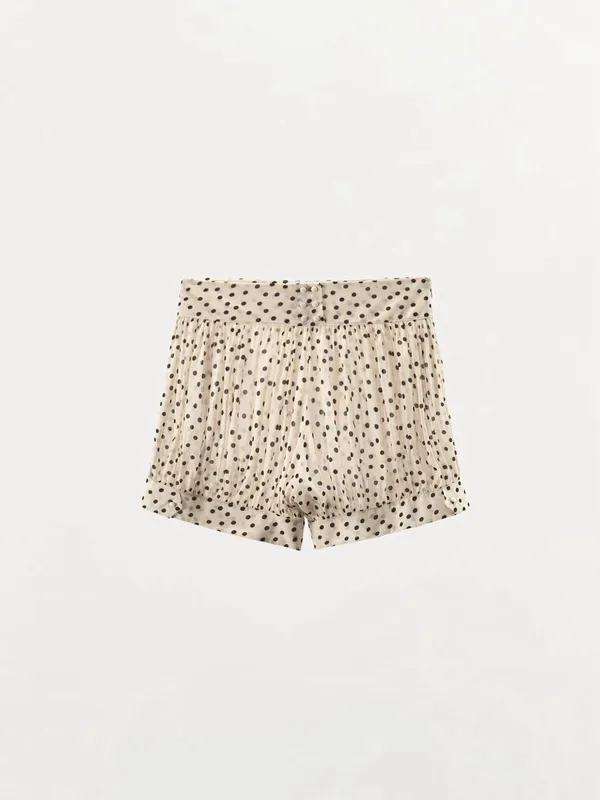 ZARA Polka Dot Cream Elastic Bloomer Shorts - Image 4