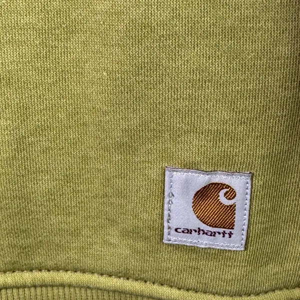 Carhartt Relaxed Fit Sweatshirt Graphic Logo Fleece Green‎ Women Medium TS4410-W - Image 10