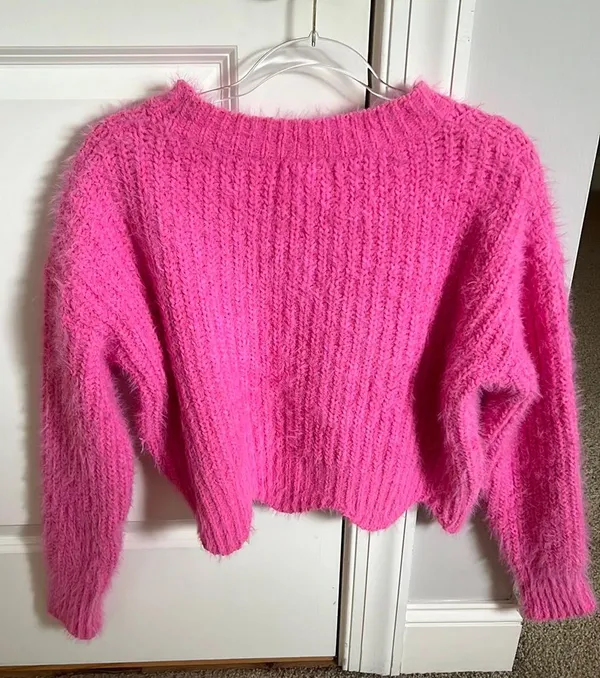 &merci Junie Scalloped Sweater in Bubblegum - Image 3