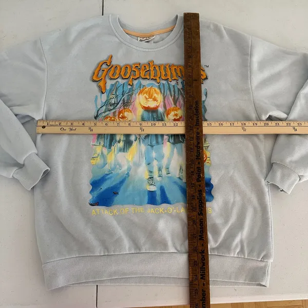 Goosebumps Attack of the Jack-O-Lanterns Sweatshirt Womens Small Blue Halloween‎ - Image 7