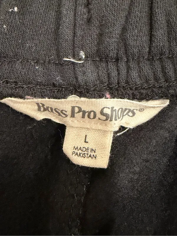 Bass Pro Shops Women’s Black Fleece Shorts Drawstring Logo Loungewear Size L - Image 3