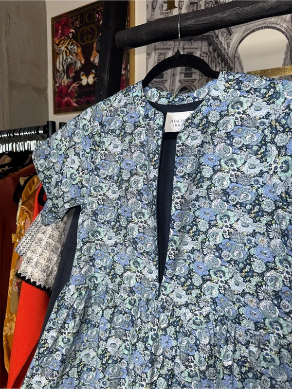 Hyacinth House Ellie Blue Multi Floral Zip Front Mini Dress Womens XS EUC - Image 7