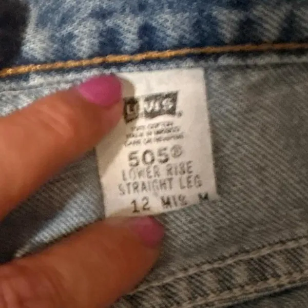 Women's Levi’s 595 Lower Rise Straight Fit Light Blue Denim Jeans size 12 M - Image 7