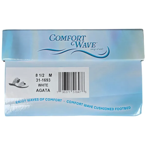 Comfort Wave Easy Street Agata White Woven Strap Slide Sandals‎ Women's Size 8.5 - Image 8