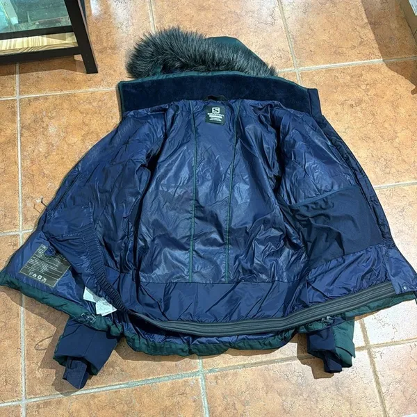 Salomon Stormcozy Puffer‎ Ski Snow Boarding with removable hood or fur trim L - Image 8