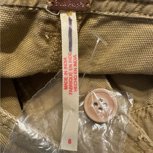 Free People Tan Carpenter Pants US 8 100% Cotton NWOT - Image 8