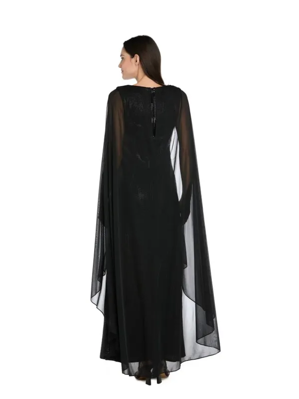 NWT V-Neck Floor-Length Sequin Formal Sheath Column R&M Richards 5259 Black - Image 6