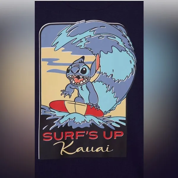 Disney Stitch Ohana Surf Quarter Zip Crew Navy Various Sizes NWT IN PACKAGE - Image 4