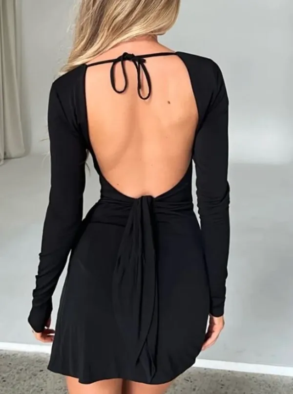 Tiger Mist Joslin Mini Dress Long Sleeve Slit - Image 2