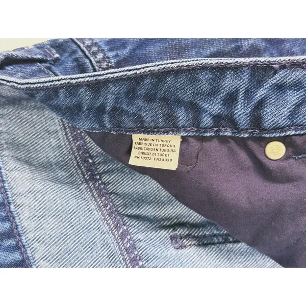 French Connection Wide Leg Side Slit Jeans Size 8 Blue Festival Rave Y2K 90s - Image 11