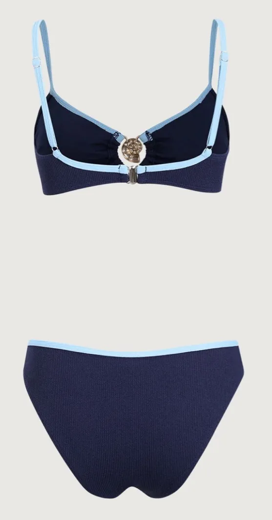 Boutique Blue Contrasting U Neck Bikini Set - Image 8