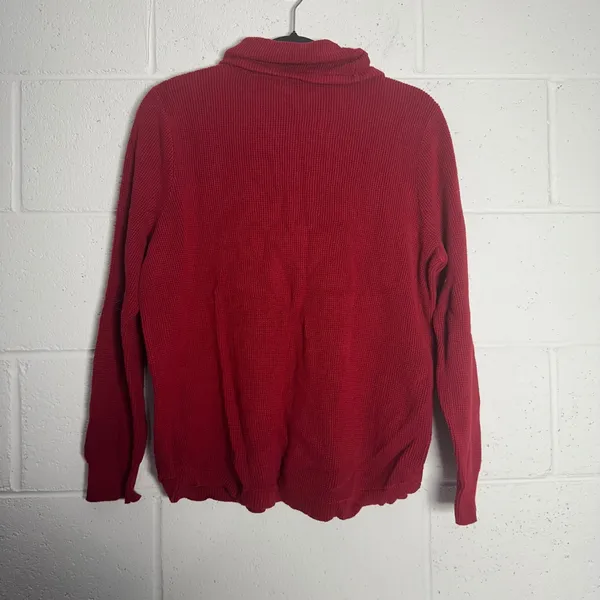 Lauren Ralph Lauren Red Cowl Neck Drawstring Knit Sweater 1X Plus Size - Image 4
