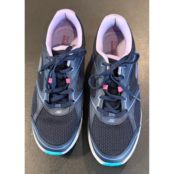Skechers 8.5 Go Run Vivid Horizon Sneakers Navy Lavender Air Cooled Goga‎ Mat - Image 6