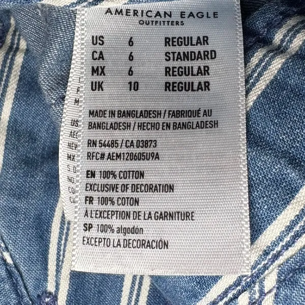 American Eagle Women's Striped Wide Leg Pants with Tie Belt High Waist Size‎ 6 - Image 8