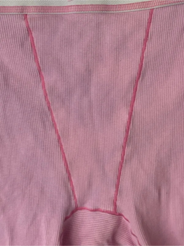SKIMS Boxer shorts high rise Cotton Ribbed Bubblegum pink barbie lounge pjs - Image 8