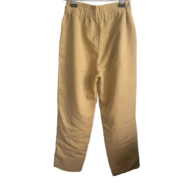 Zara‎ Women Coastal Grandma Paperbag Pants S Butter Yellow Minimalist High Rise - Image 2