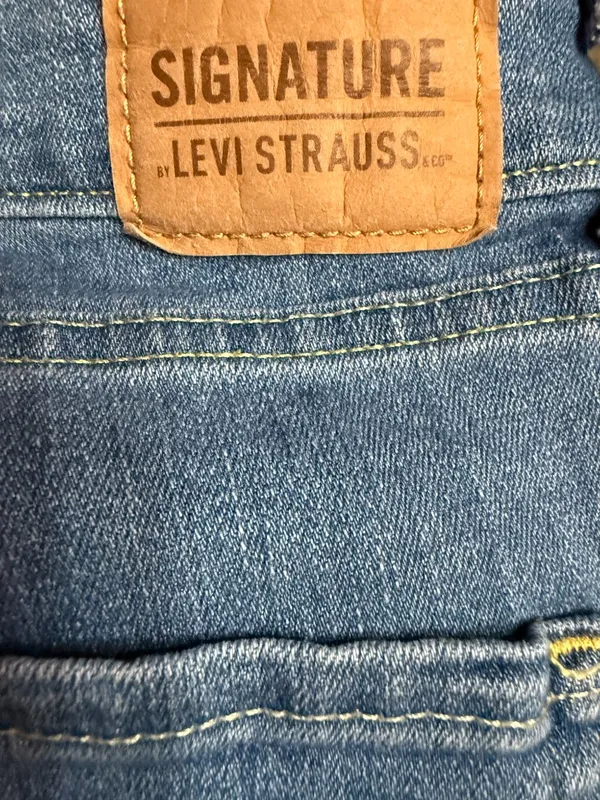 Levi's Signature High Rise Skinny Jeans Distressed Womens 10 Long Blue - Image 3