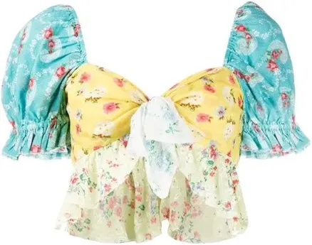 LoveShackFancy Cropped Blouse - Image 2