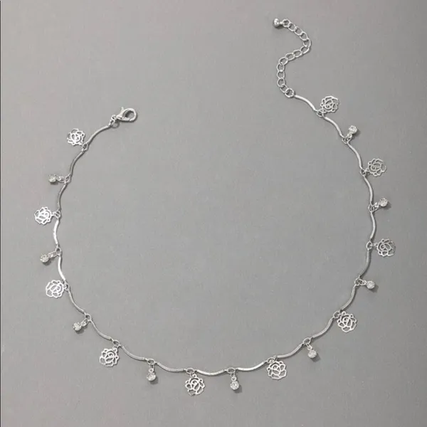 Gorgeous Rose & Bling Charm silver necklace - Image 3