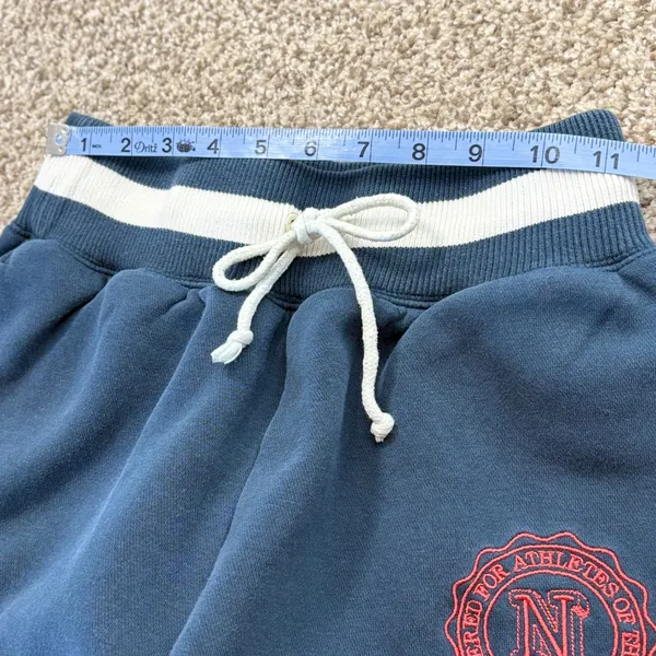 Nike Fleece Varsity Shorts Women XS‎ Navy Embroidered Crest Sweatshorts Pockets - Image 9