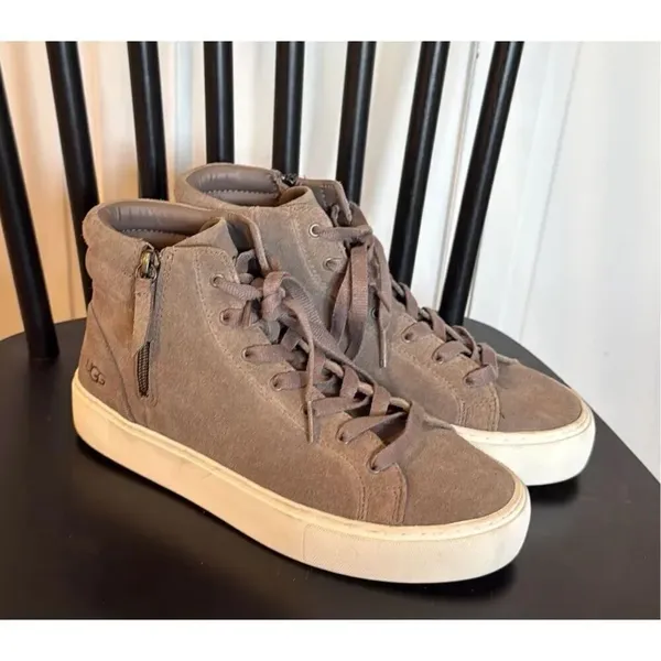 Ugg Ollie high top grey suede sneakers size 8 - Image 5