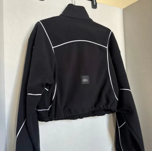 Alo Yoga Polar Fleece Game Time Full Zip Jacket Black Athletic small - Image 5