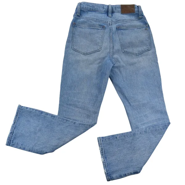 Madewell Demi-Boot Cut Jeans Light Wash Blue Button Fly High Rise Denim Womens - Image 2