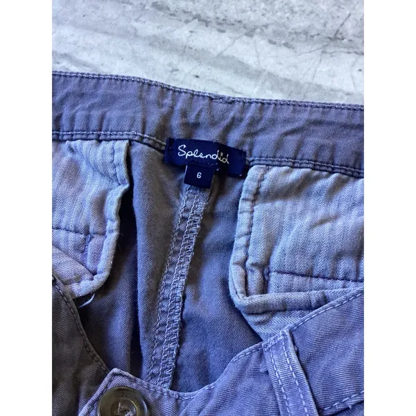 Splendid Womens Ombre Dip Dye Cargo Shorts Purple Pink Frayed Hem Size 6 - Image 5