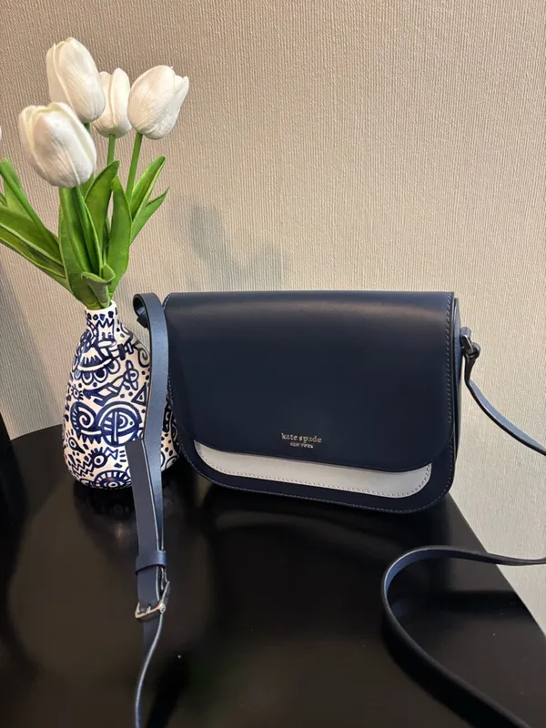 kate spade Navy and White Smooth Leather Crossbody - Image 5
