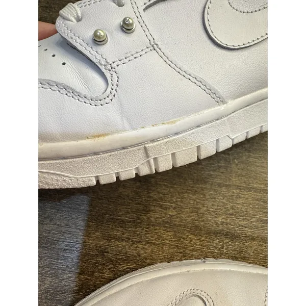 Nike Dunk High‎ SE 'Pearl White' sneakers for women Size 10 Wedding Bridal - Image 8