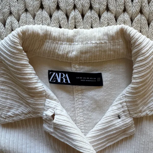 ZARA Cream Corduroy Jacket - Image 3
