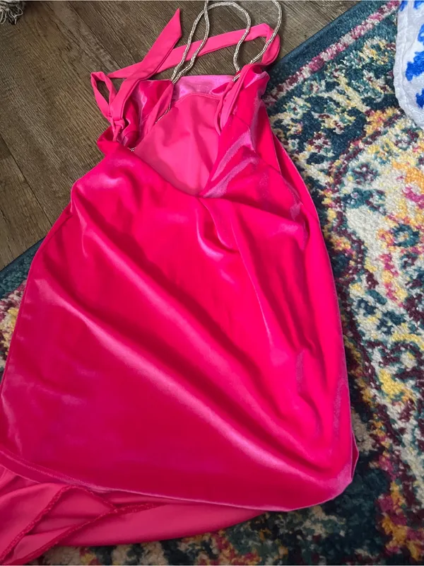 Hot pink Lucy in the sky velvet dress size xs - Image 5