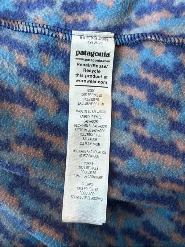 Patagonia quarter zip micro D snap-t pullover hiking winter long sleeve sz large - Image 11