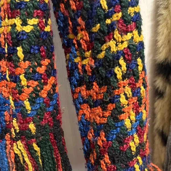 💖Colorful Plaid Woven Yarn Fringe Heavyweight Jacket Dopamine Artsy‎ Maximalist - Image 7