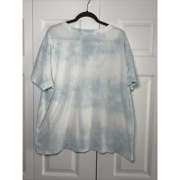 Disney Encanto Luisa Graphic Tee Womens 1X Blue Tie Dye I Move Mountains Cotton - Image 2