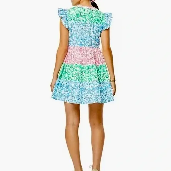 ROLLER‎ RABBIT Aitona Pippa Dress Tiered Tropical Floral Jungle Print Small - Image 8