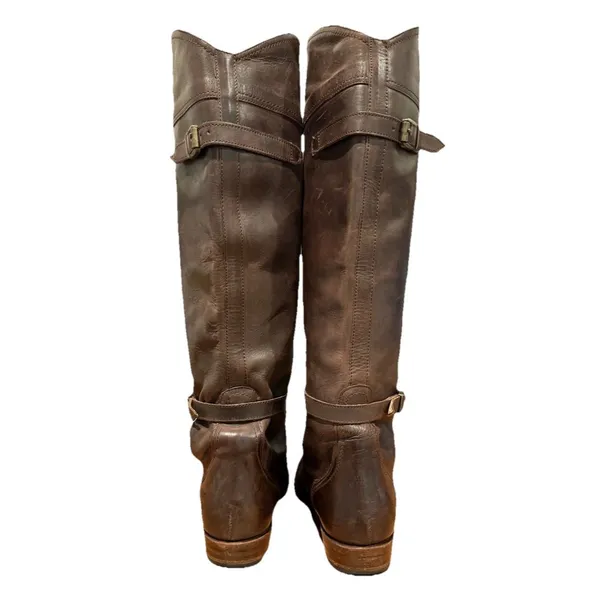 FRYE Goodyear Welt Leather Riding Boots Knee-High 77561 E-09 - Image 4