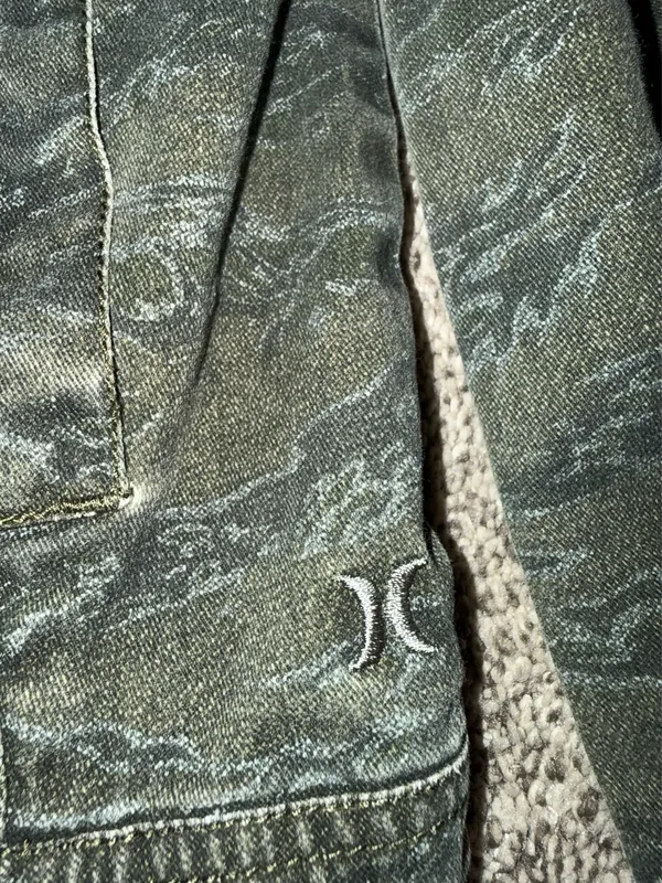 Hurley Green Camo Tiger Stripe Denim Jacket - Image 5