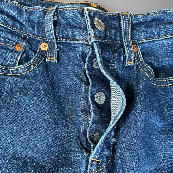 LEVI'S Women's Wedgie Straight Button Fly Jeans With Raw Hem Size 27 | EUC - Image 12