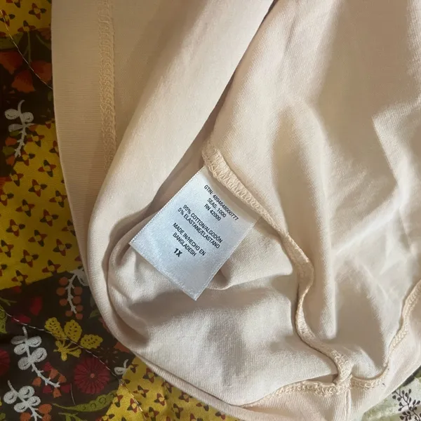 1X peach light cotton razor back tank top - Image 2