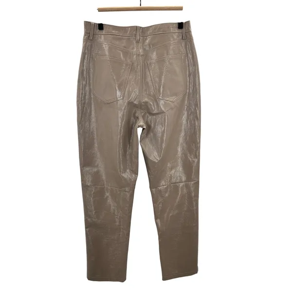 Abercrombie & Fitch Curve‎ Love 90s Straight Ultra High Rise Vegan Leather Pants - Image 4
