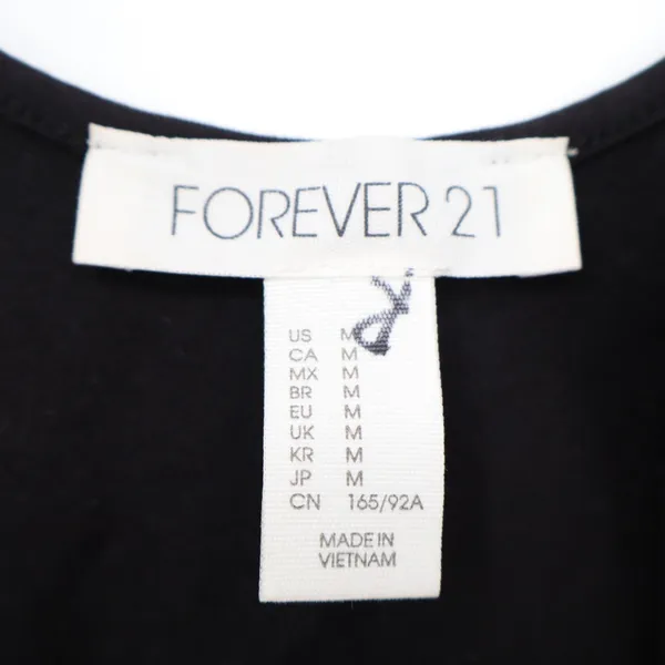 Forever 21 Bodysuit Womens Medium Black Stretch Scoop Neck Sleeveless One Piece - Image 3