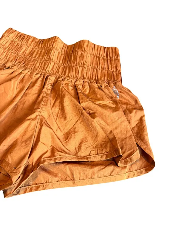 Free People Movement Rust Orange Smocked Dolphin Hem Shorts Boho X-Small Women's - Image 5
