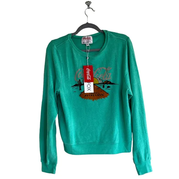 NWT WILDFOX Travel Refreshed Graphic Sweatshirt In Hollywood Green - Image 10