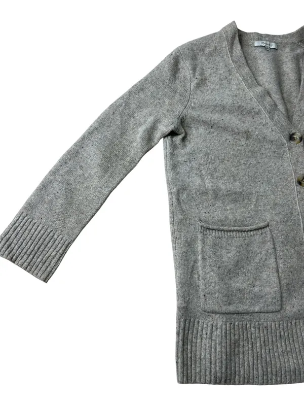 MADEWELL Women Speckled Brown Maysfield Cardigan Grandpa Sweater Merino Wool XS - Image 2
