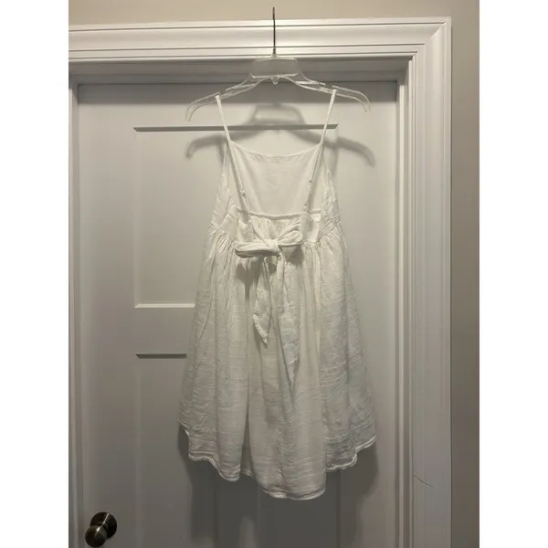 Womens American Eagle White Babydoll Style Lined Mini Dress Size Small Concert - Image 4