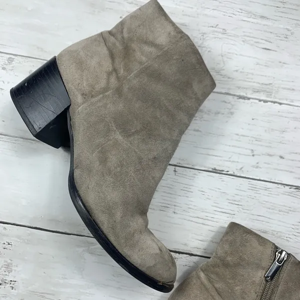 Sam Edelman Suede Ankle Boots Tan Joey Booties 6 1/2 Neutral Boho Minimalist - Image 4