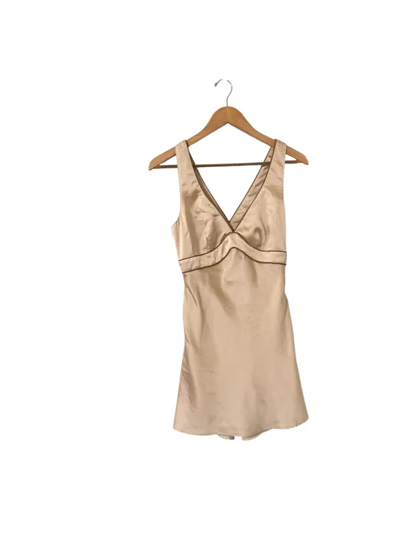 NEW ABERCROMBIE & FITCH Satin Champagne Slip Mini Dress - Image 3